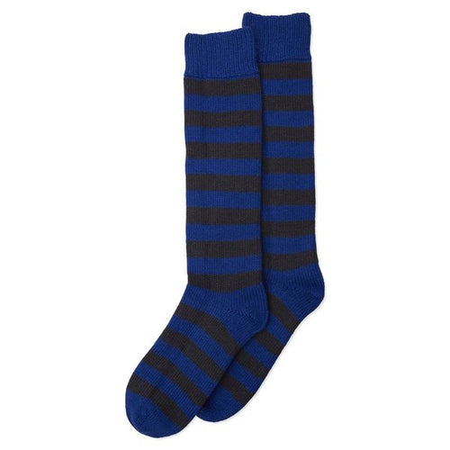 Blue and Grey Stripe Cashmere Mix Socks