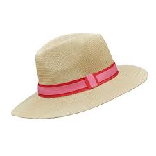Panama Hat with a Coral/Pink
