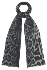 Wool Leopard Print Monochromatic Scarf