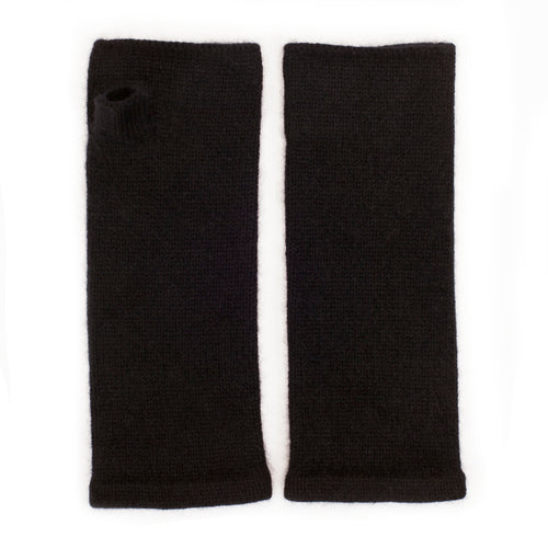 black cashmere wrist warmers